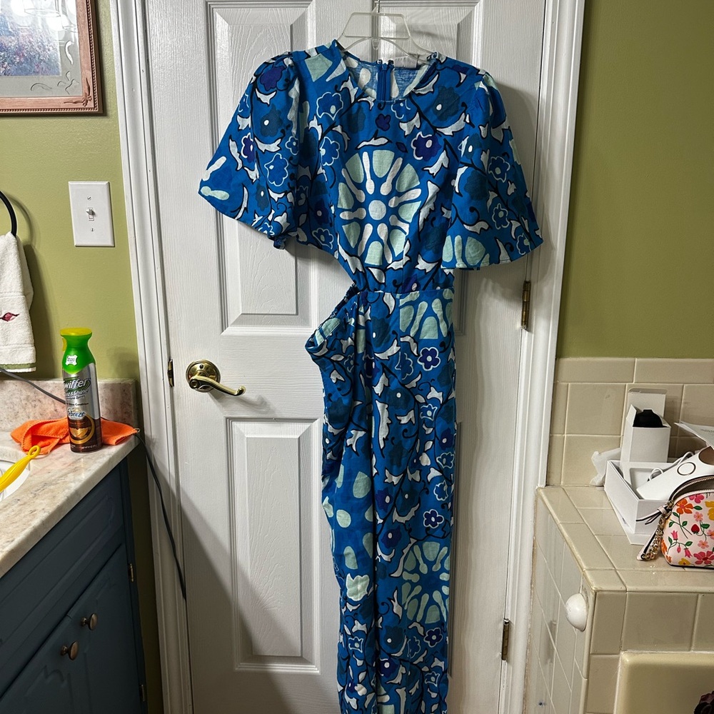 RHODE Vibrant Blue Patterned Dress